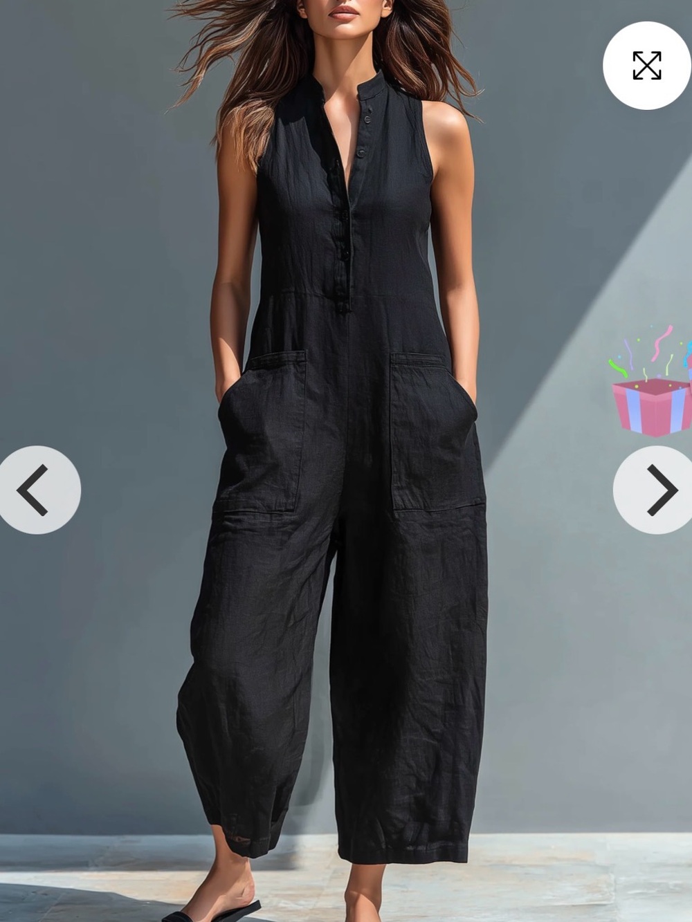 Sleeveless Black Wide-Leg Jumpsuit